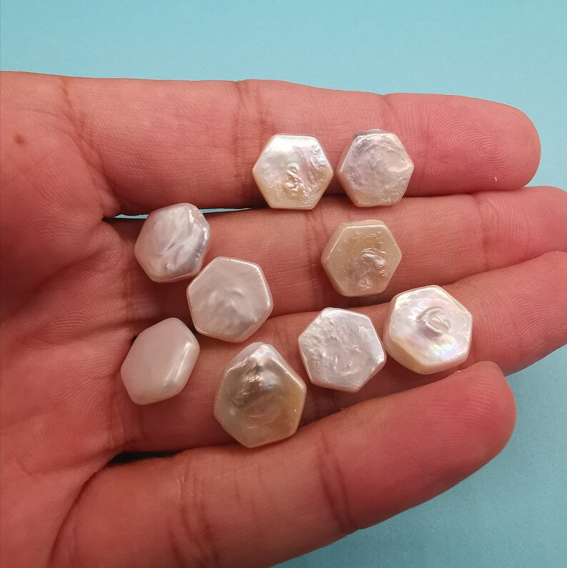 1pc 15mm Hexagon Baroque Pearl Beads