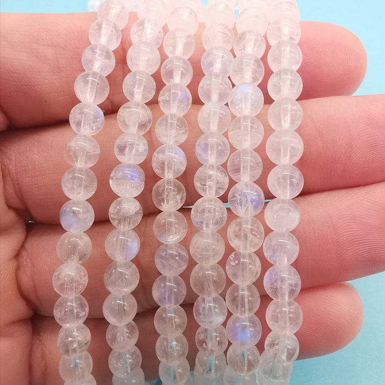 AAA+ 4.5mm Blue Flash Moonstones Beads