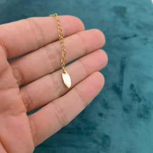 Oval Custom Engraved Extension Chain with Logo Tag