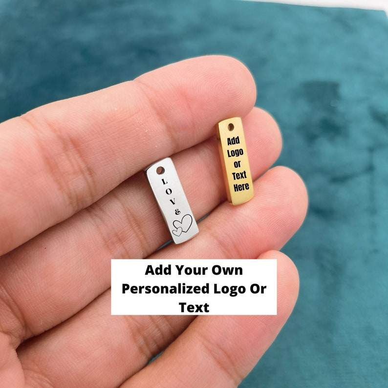 1Pc 18mm Personalized Rectangle Bar Tag