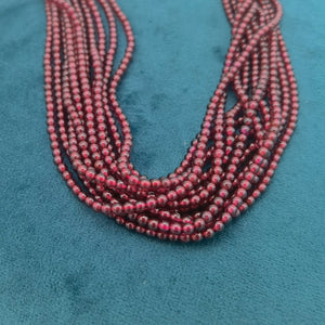 A+ 3mm Round Garnet Beads
