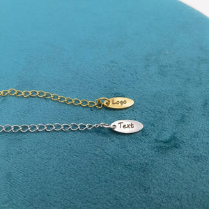 Oval Custom Engraved Extension Chain with Logo Tag