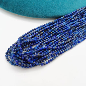 AA+ 2.5mm Natural faceted lapis lazuli beads