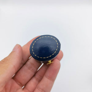 Blue Vintage Style Oval Royal Ring Box
