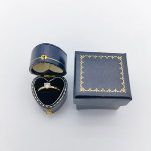 Blue Vintage Heart Ring Box