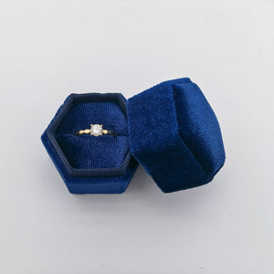 Royal Blue Single Slot Velvet Ring Box
