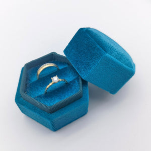 Sky Blue Velvet Ring Box