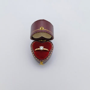 Vintage Heart Red Ring Box