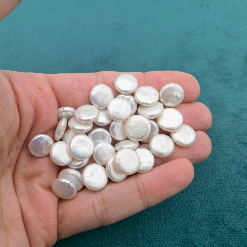 1 piece 11-12mm white coin pearl