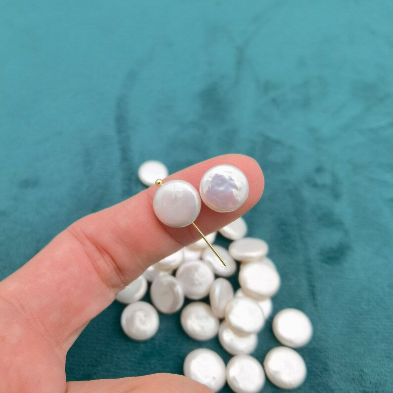 1 piece 11-12mm white coin pearl