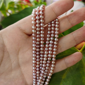 AAA 4.5-5mm natural purple lavender nearly round pearl