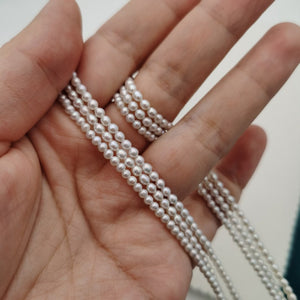 AAAA 2.5mm nearly round white seed pearl