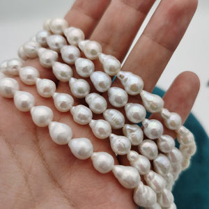 AA 7-7.5mm white broque tail pearl,baroque pearl droplet strand, 35-40pcs