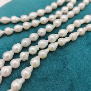 AA 7-7.5mm white broque tail pearl,baroque pearl droplet strand, 35-40pcs