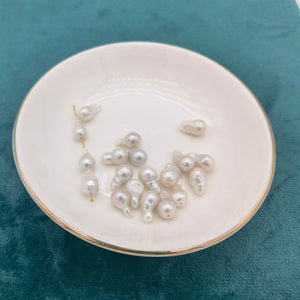 1pc 6-7mm small white baroque pearl droplet loose pearl