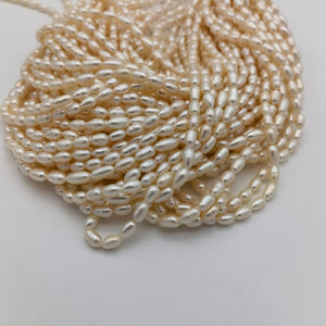 AA 5-6mm white ivory freshwater rice pearls