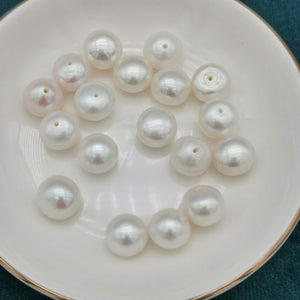 Aaaa 1pc half drilled 11.5-12mm button pearl
