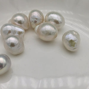 1pc undrilled 10-11mm small white baroque pearl droplet loose pearl