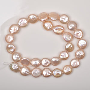 12-13mm Baroque coin pearl strand, 28 pieces