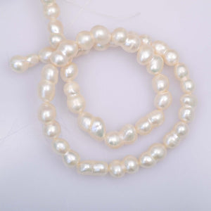 7-9mm Gourd Baroque Pearl, Peanut Shape White Baroque Pearl