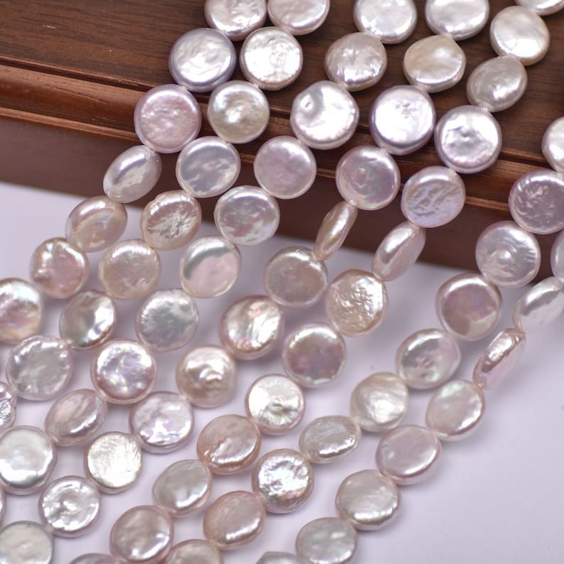 8-9mm Mini White Coin Freshwater Pearls