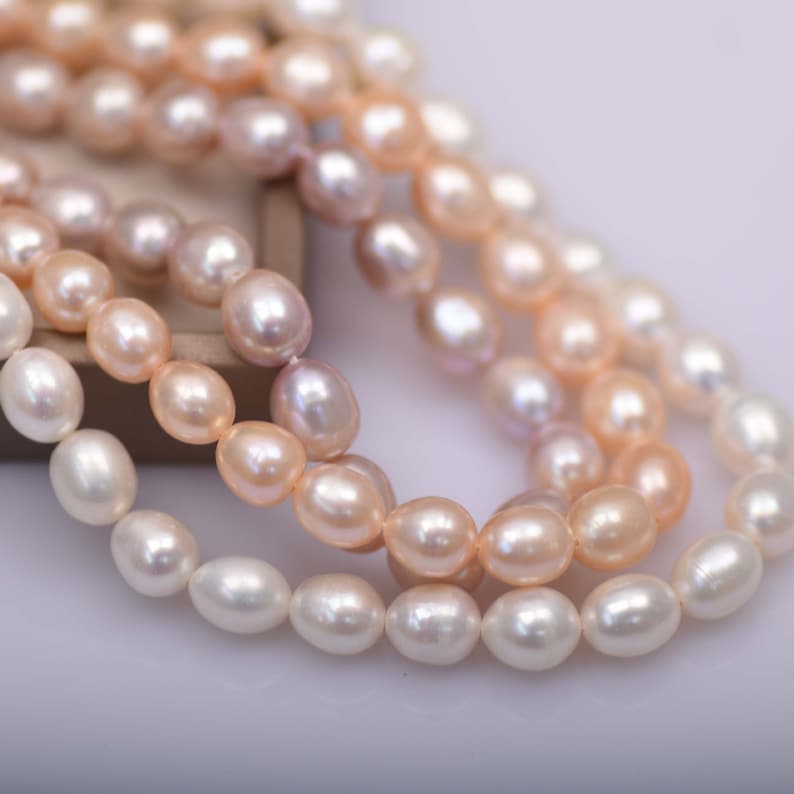 8-9mm Natural Freshwater Rice pearl strand