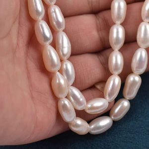 AAA 7*11mm strip drop-shaped white rice pearl strand