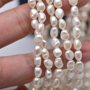 AA 5-6mm oval nugget pearl strand