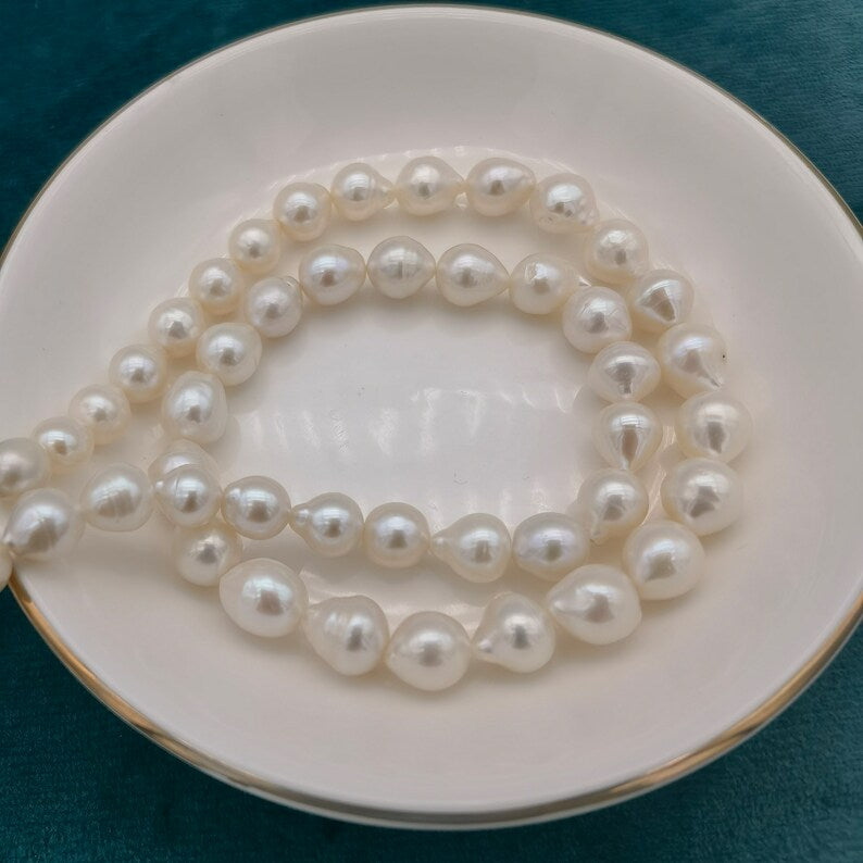 AA 8-9mm White Broque tail pearl,Baroque Pearl Droplet strand, 40-45 pcs