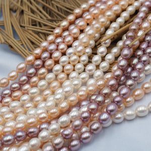 6-6.5mm high luster short rice pearl strand