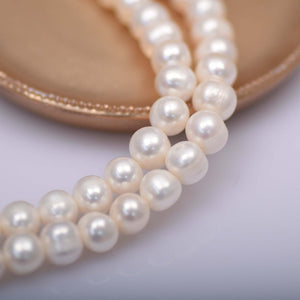 AA 9-10mm white round pearl pearl strand
