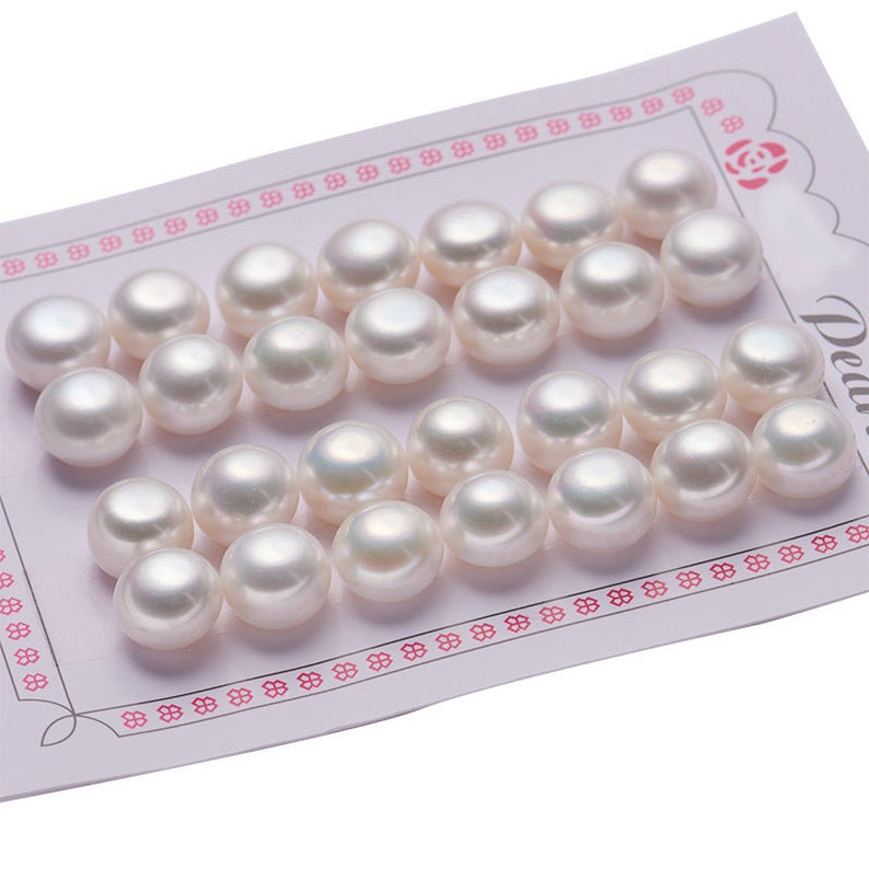 1pc 6A 2-13mm button pearl half drilled, loose pearl