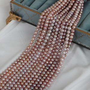 AA+ 6mm nearly round pearl strand