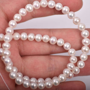 AA+ 6-6.5mm high luster nearly round white freshwater pearl