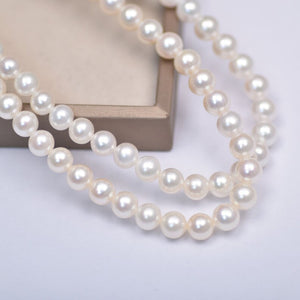 AAAA 7-8mm round white pearl strand