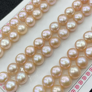 4A 3-13mm white button pearl half drilled