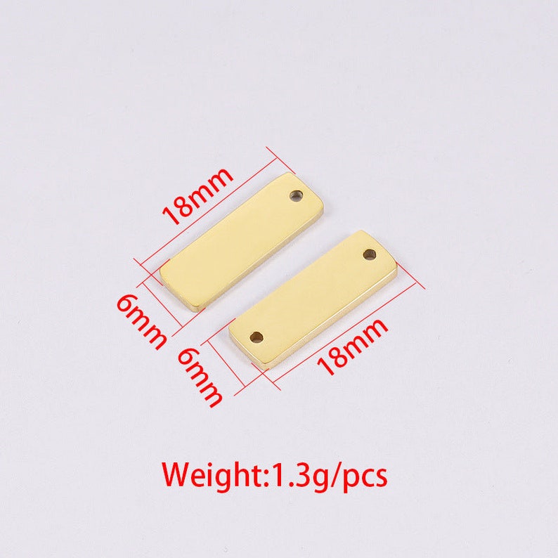 Stainless steel 6x18mm rectangular bar pendant