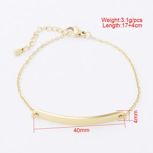 Mirror titanium steel bracelet, adjustable lettering bracelet