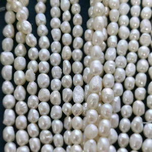 AA+ 6-7mm oval nugget pearls
