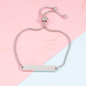 Mirror Polished Stainless Steel Oval Bar Bracelet