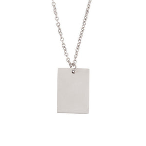 Mirror stainless steel square necklace
