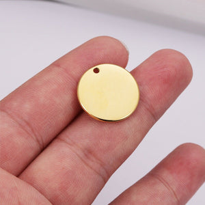 Personalized Stainless Steel Round Tags, 12mm 15mm 20mm Circle Disc Tags for Engraving