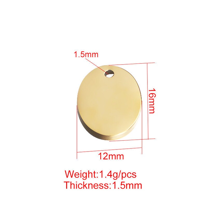 16x12mm Oval Engravable Tags Wholesale