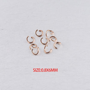 0.8 * 6mm steel color stainless steel jump ring