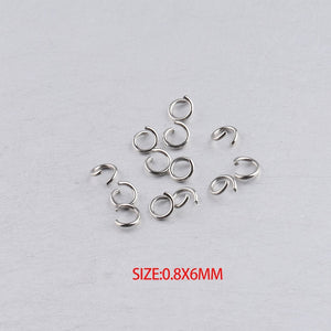 0.8 * 6mm steel color stainless steel jump ring