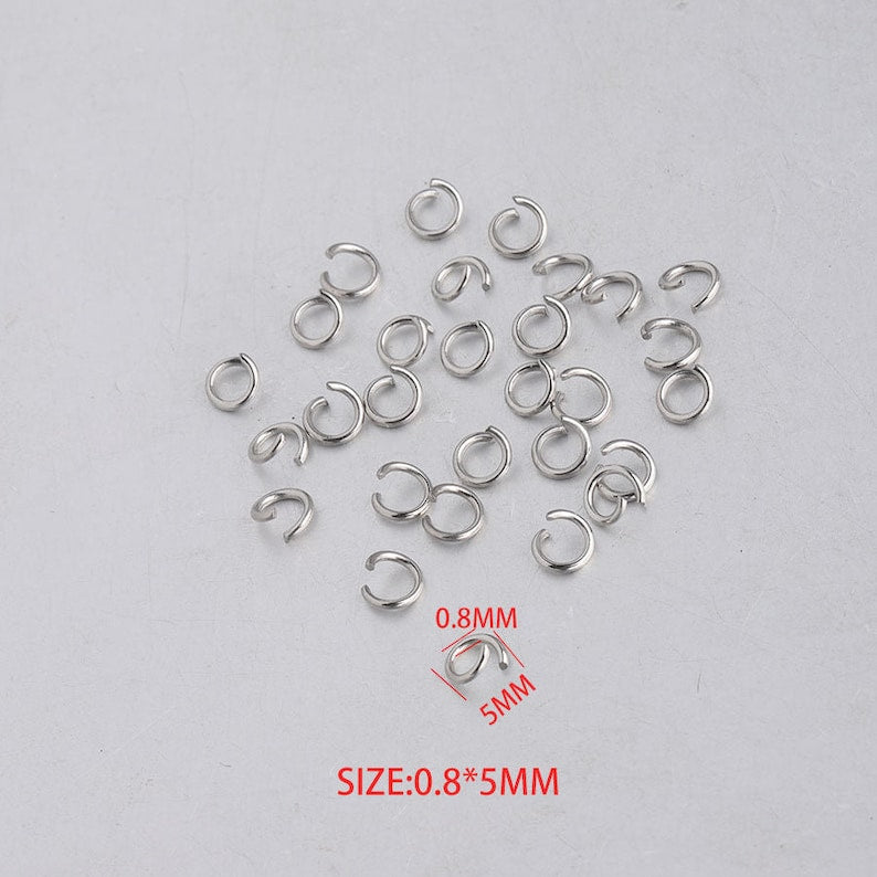 0.8 * 5mm stainless steel jump ring