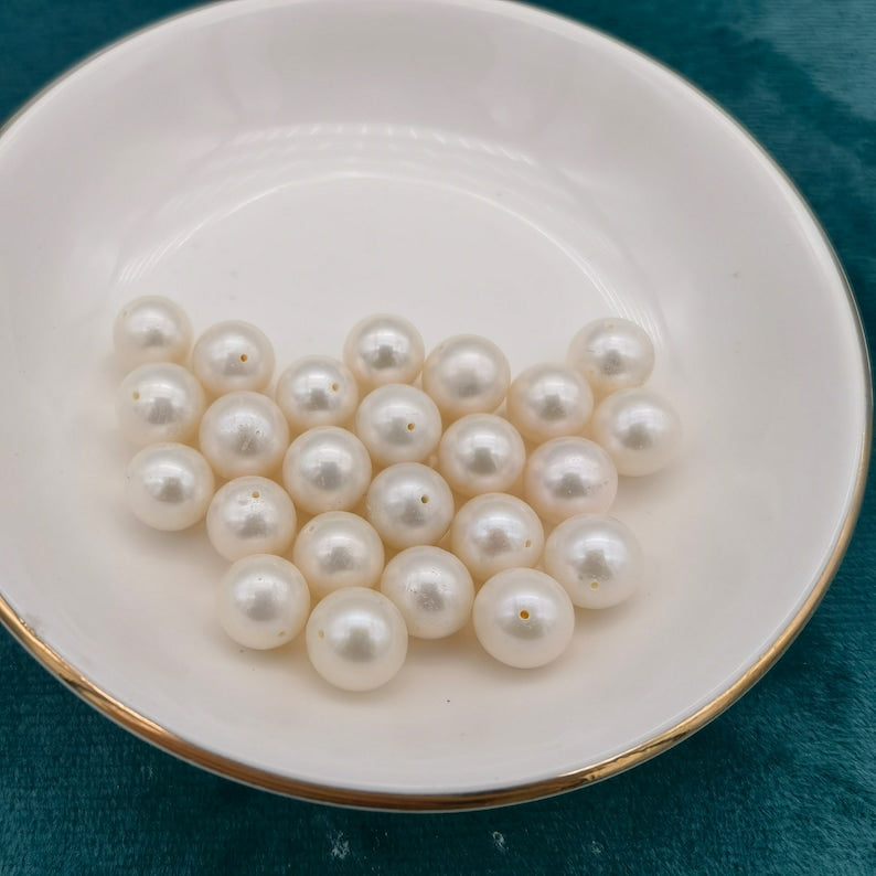 AAA+ 1pc 9-10mm fully drilled large round pearl