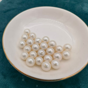 AAA+ 1pc 9-10mm fully drilled large round pearl