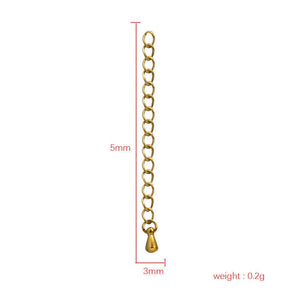 5cm stainless steel droplet tag necklace extension chain