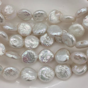 12-13mm Thick Baroque coin pearl, 35cm